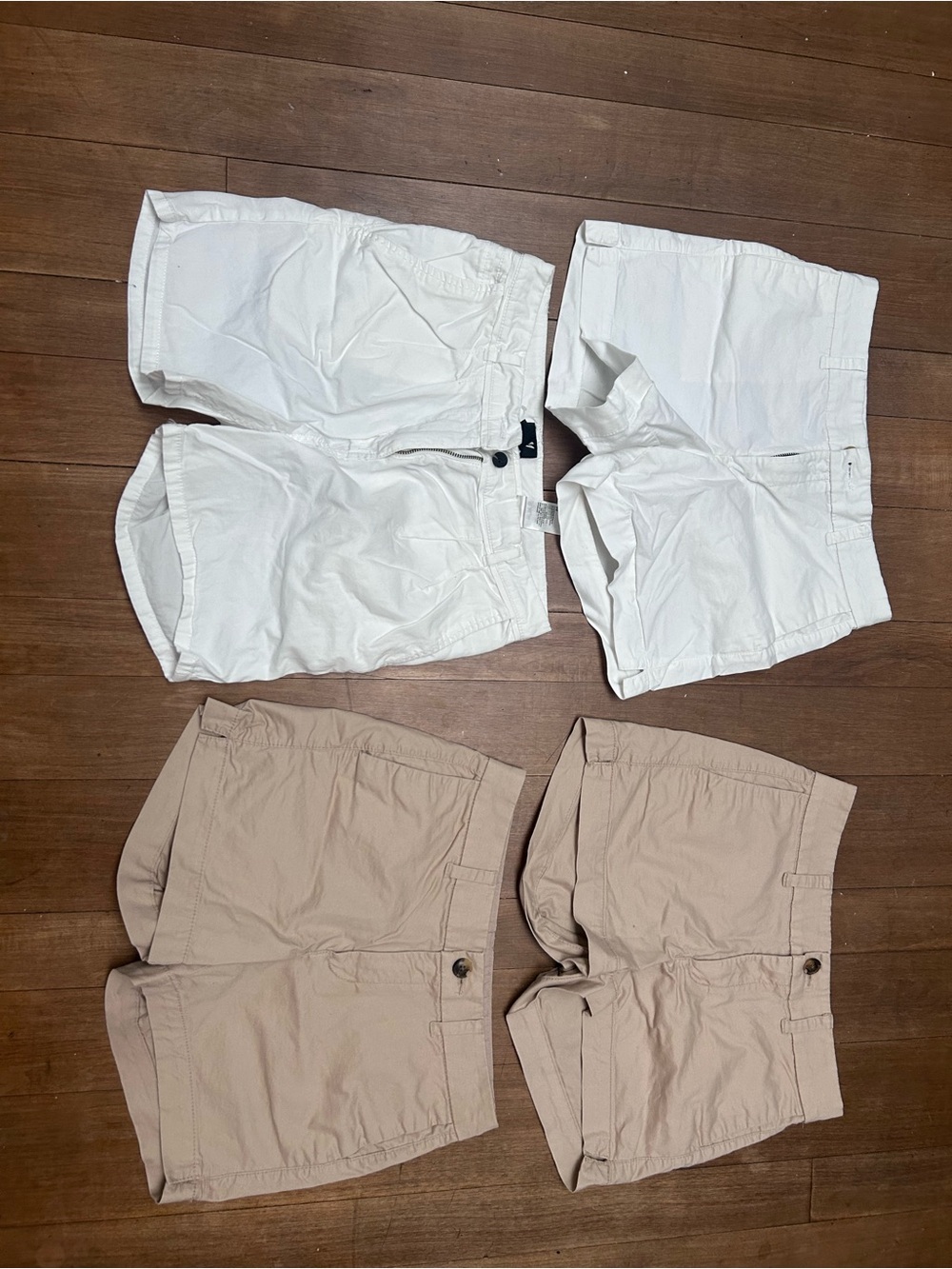 Bundle- Classic Cotton Shorts - White and Khaki